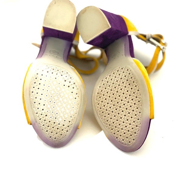 GEOX D Nolina suede pump. Open toe. Ochrey/Yellow / Grey - Picture 7 of 11